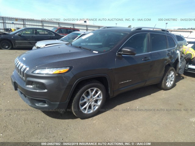 1C4PJLCB7HW619715 - 2017 JEEP CHEROKEE LATITUDE GRAY photo 2