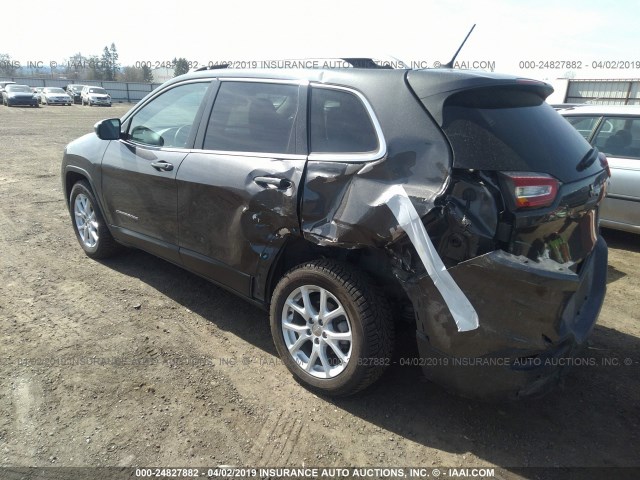 1C4PJLCB7HW619715 - 2017 JEEP CHEROKEE LATITUDE GRAY photo 3