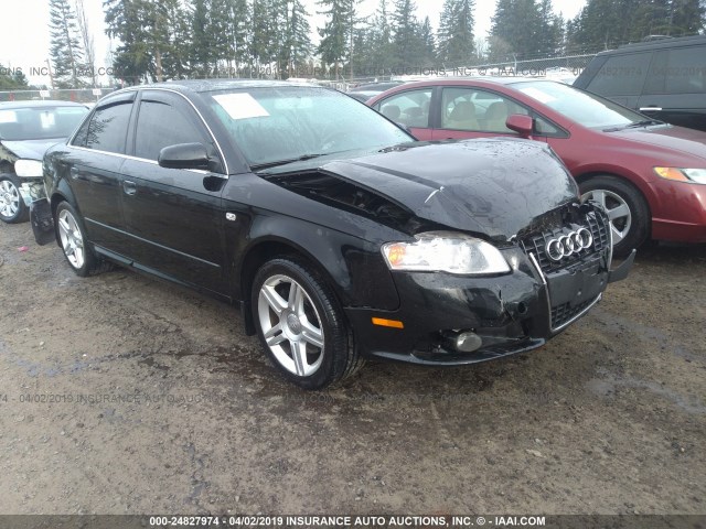 WAUAF78E78A126290 - 2008 AUDI A4 2.0T BLACK photo 1