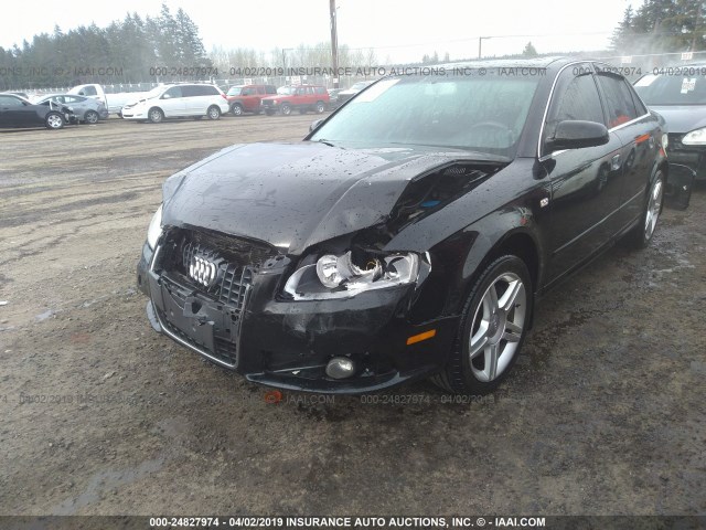 WAUAF78E78A126290 - 2008 AUDI A4 2.0T BLACK photo 2
