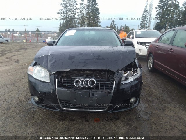 WAUAF78E78A126290 - 2008 AUDI A4 2.0T BLACK photo 6