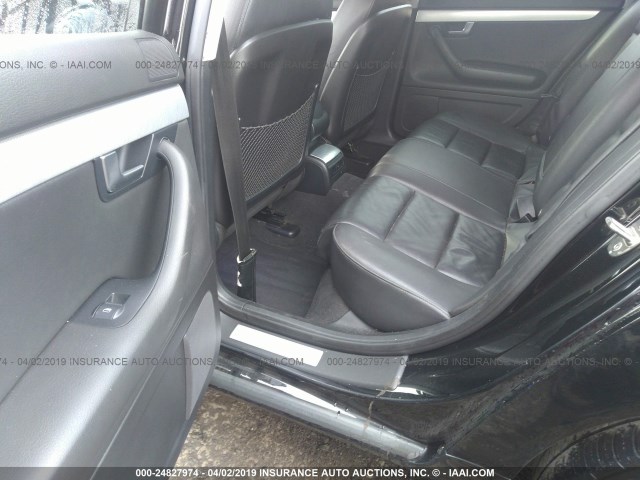 WAUAF78E78A126290 - 2008 AUDI A4 2.0T BLACK photo 8