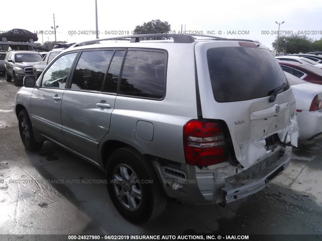 JTEGF21AX30117214 - 2003 TOYOTA HIGHLANDER LIMITED SILVER photo 3