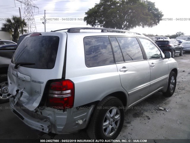 JTEGF21AX30117214 - 2003 TOYOTA HIGHLANDER LIMITED SILVER photo 4