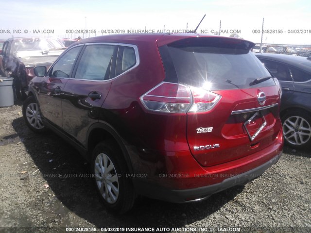 5N1AT2MT4GC809565 - 2016 NISSAN ROGUE S/SL/SV MAROON photo 3