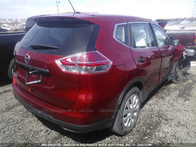 5N1AT2MT4GC809565 - 2016 NISSAN ROGUE S/SL/SV MAROON photo 4