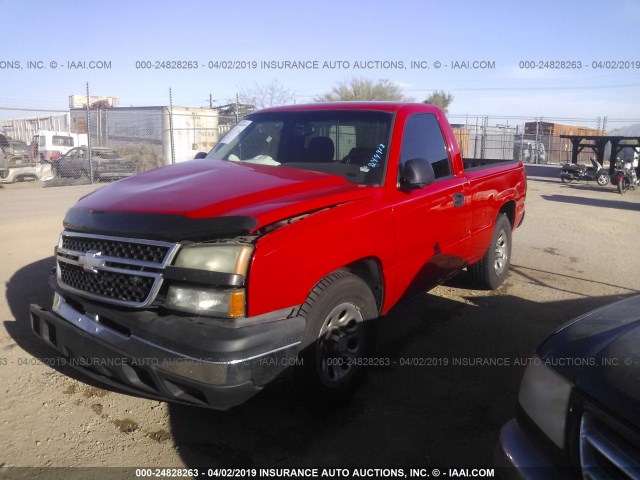 1GCEC14Z46Z249918 - 2006 CHEVROLET SILVERADO C1500 RED photo 2