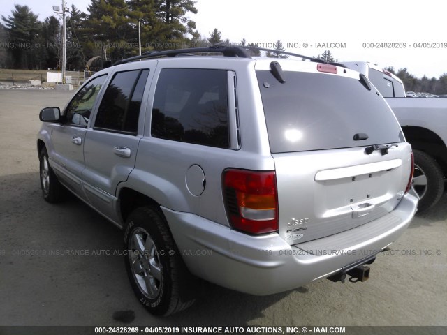 1J8GW68J44C292438 - 2004 JEEP GRAND CHEROKEE OVERLAND SILVER photo 3