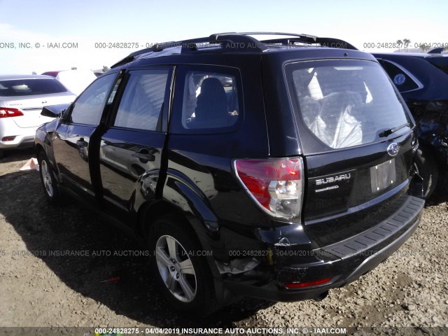 JF2SHBBC9CH430105 - 2012 SUBARU FORESTER 2.5X BLACK photo 3