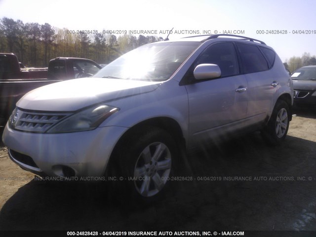 JN8AZ08W37W653999 - 2007 NISSAN MURANO SL/SE/S SILVER photo 2