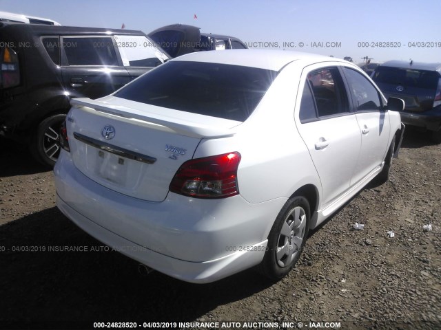 JTDBT903191320448 - 2009 TOYOTA YARIS WHITE photo 4