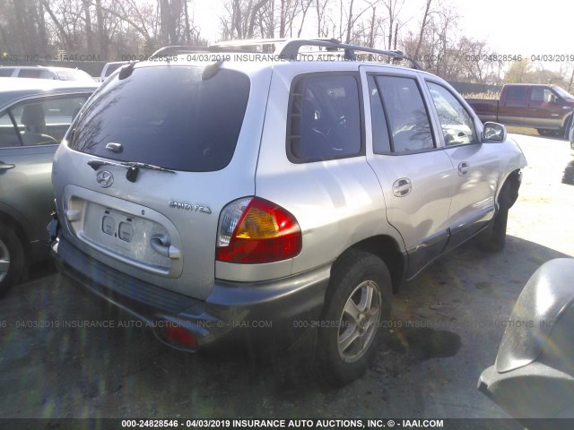 KM8SB12BX3U404293 - 2003 HYUNDAI SANTA FE GL SILVER photo 4