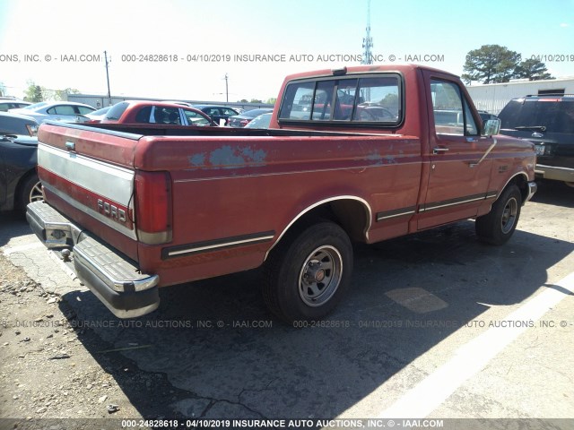 1FTDF15H7JNA23669 - 1988 FORD F150 RED photo 4