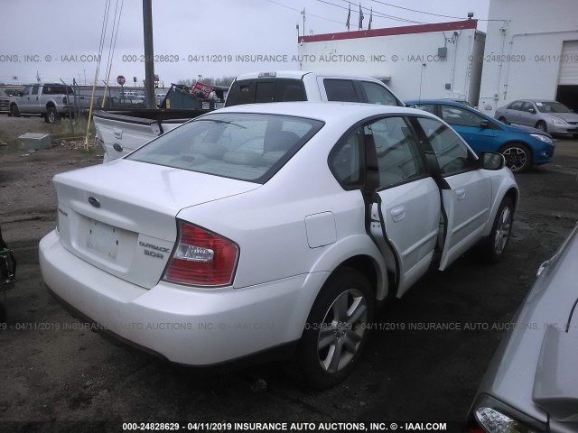 4S4BL84C254223591 - 2005 SUBARU LEGACY OUTBACK 3.0R WHITE photo 4