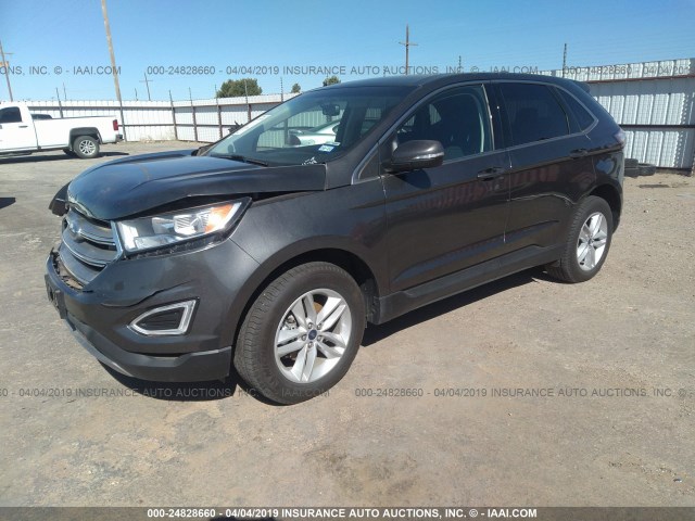 2FMPK3J98JBC45129 - 2018 FORD EDGE SEL GRAY photo 2