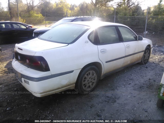 2G1WF52E319158976 - 2001 CHEVROLET IMPALA WHITE photo 4