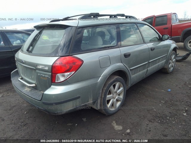 4S4BP61C797319623 - 2009 SUBARU OUTBACK 2.5I GREEN photo 4