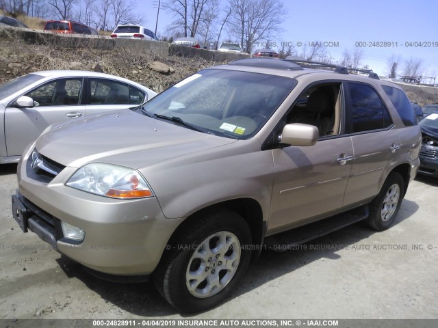 2HNYD18872H523046 - 2002 ACURA MDX TOURING GOLD photo 2