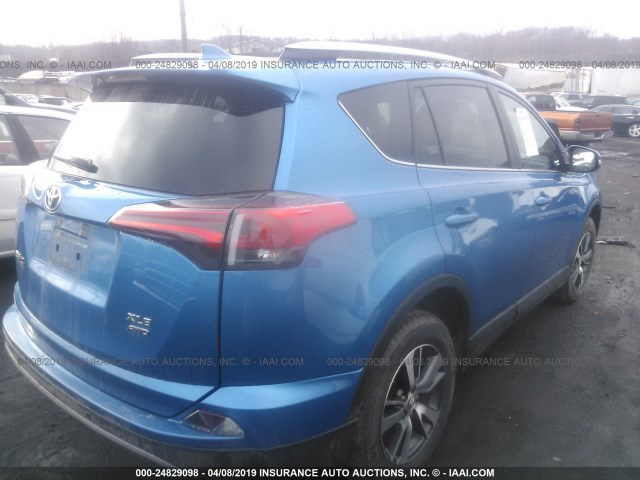 2T3RFREV6JW750532 - 2018 TOYOTA RAV4 ADVENTURE/XLE BLUE photo 4