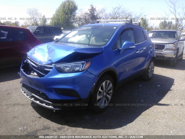 KL4CJASB3JB627189 - 2018 BUICK ENCORE PREFERRED BLUE photo 2