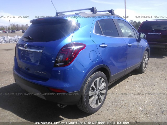 KL4CJASB3JB627189 - 2018 BUICK ENCORE PREFERRED BLUE photo 4