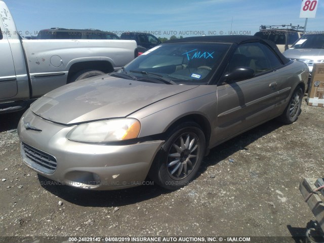 1C3EL65R02N201382 - 2002 CHRYSLER SEBRING LIMITED TAN photo 2