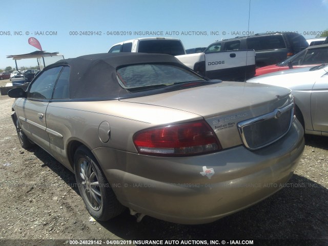 1C3EL65R02N201382 - 2002 CHRYSLER SEBRING LIMITED TAN photo 3