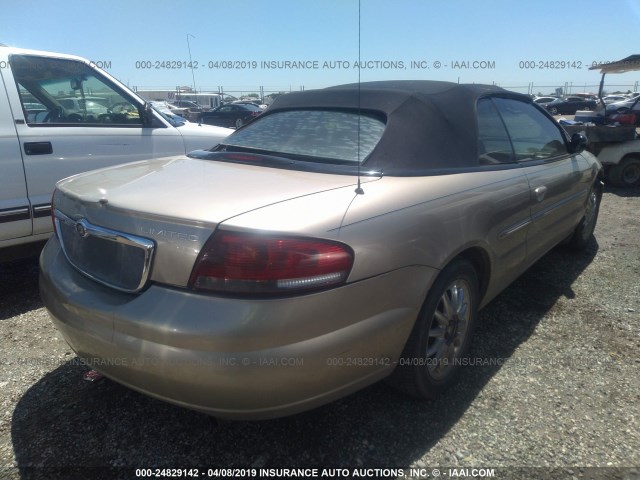 1C3EL65R02N201382 - 2002 CHRYSLER SEBRING LIMITED TAN photo 4