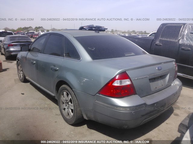 1FAHP24117G155340 - 2007 FORD FIVE HUNDRED SEL GREEN photo 3