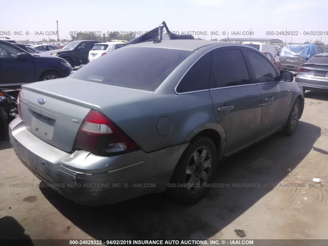 1FAHP24117G155340 - 2007 FORD FIVE HUNDRED SEL GREEN photo 4