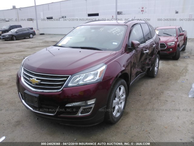 1GNKRGKD2HJ252899 - 2017 CHEVROLET TRAVERSE LT RED photo 2