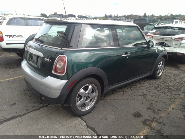 WMWMF33587TL77996 - 2007 MINI COOPER GREEN photo 4