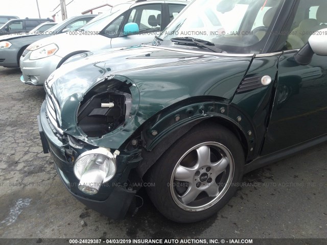 WMWMF33587TL77996 - 2007 MINI COOPER GREEN photo 6