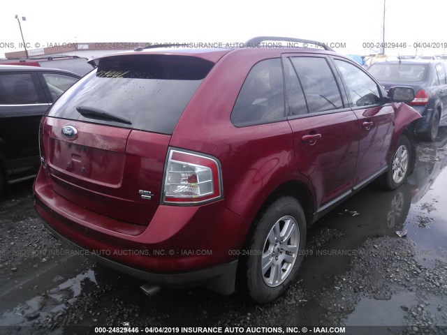 2FMDK48C07BB40152 - 2007 FORD EDGE SEL RED photo 4