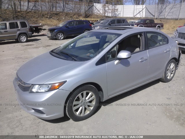 2HGFB2F97CH504486 - 2012 HONDA CIVIC EXL SILVER photo 2