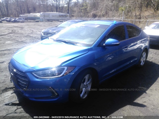 5NPD84LF1HH032911 - 2017 HYUNDAI ELANTRA SE/VALUE/LIMITED BLUE photo 2