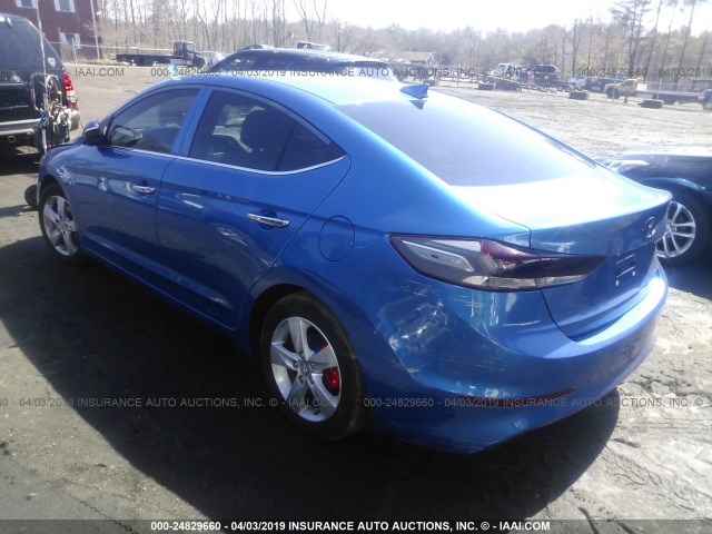 5NPD84LF1HH032911 - 2017 HYUNDAI ELANTRA SE/VALUE/LIMITED BLUE photo 3