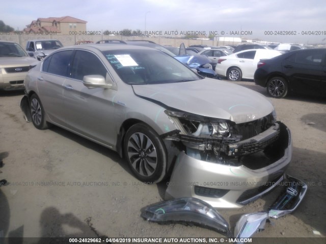 1HGCR6F53FA010082 - 2015 HONDA ACCORD HYBRID/EXL BEIGE photo 1