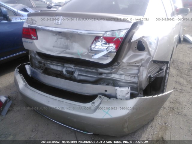 1HGCR6F53FA010082 - 2015 HONDA ACCORD HYBRID/EXL BEIGE photo 6