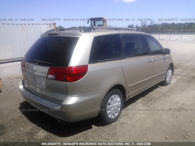 5TDZA23C64S187978 - 2004 TOYOTA SIENNA CE/LE GOLD photo 4