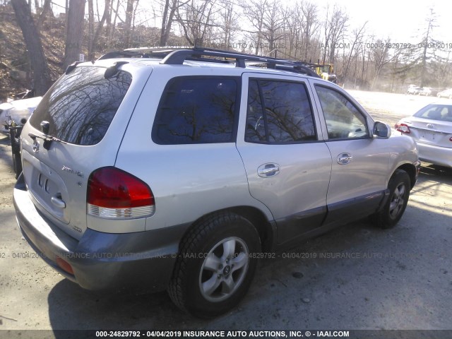 KM8SC73D46U041686 - 2006 HYUNDAI SANTA FE GLS/LIMITED SILVER photo 4