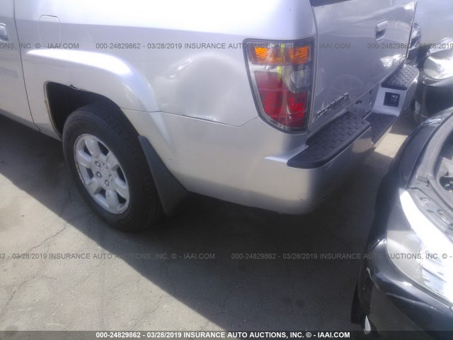 2HJYK16536H526175 - 2006 HONDA RIDGELINE RTL SILVER photo 6