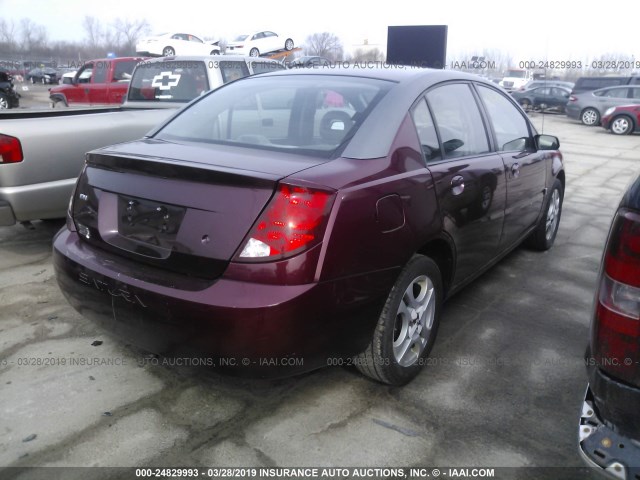 1G8AK52F03Z108965 - 2003 SATURN ION LEVEL 3 MAROON photo 4