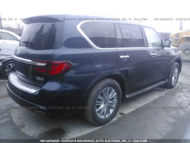 JN8AZ2NE5K9227617 - 2019 INFINITI QX80 LUXE/LIMITED BLUE photo 4