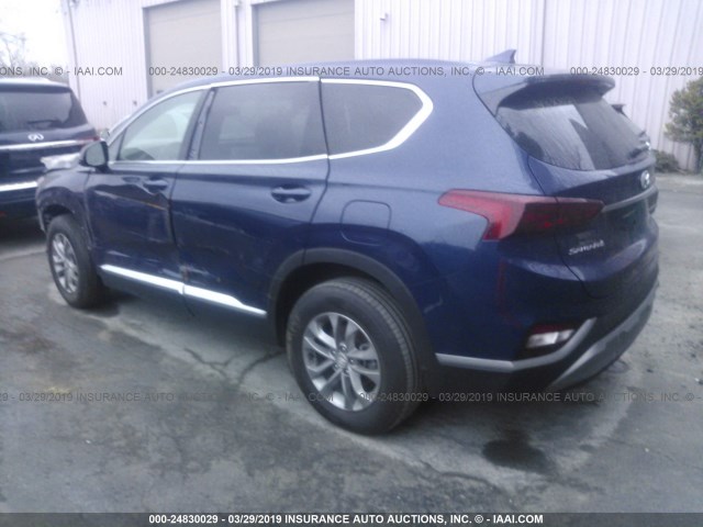 5NMS33AD4KH050146 - 2019 HYUNDAI SANTA FE BLUE photo 3