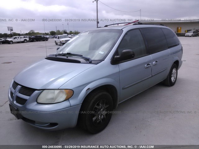 2D4GP44373R231870 - 2003 DODGE GRAND CARAVAN SPORT BLUE photo 2