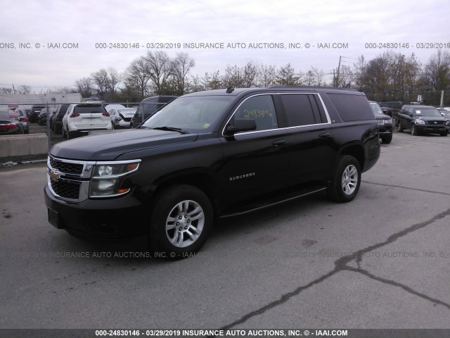 1GNSKJKC5FR163397 - 2015 CHEVROLET SUBURBAN K1500 LT BLACK photo 2