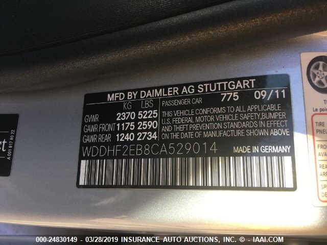 WDDHF2EB8CA529014 - 2012 MERCEDES-BENZ E 350 BLUETEC SILVER photo 9