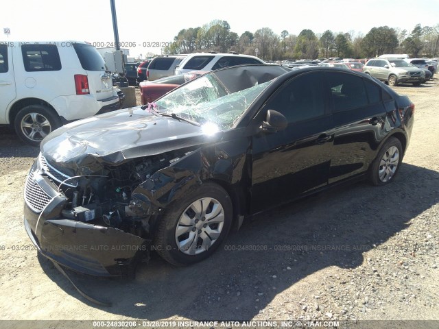 1G1PA5SH4D7314736 - 2013 CHEVROLET CRUZE LS BLACK photo 2