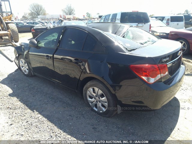 1G1PA5SH4D7314736 - 2013 CHEVROLET CRUZE LS BLACK photo 3